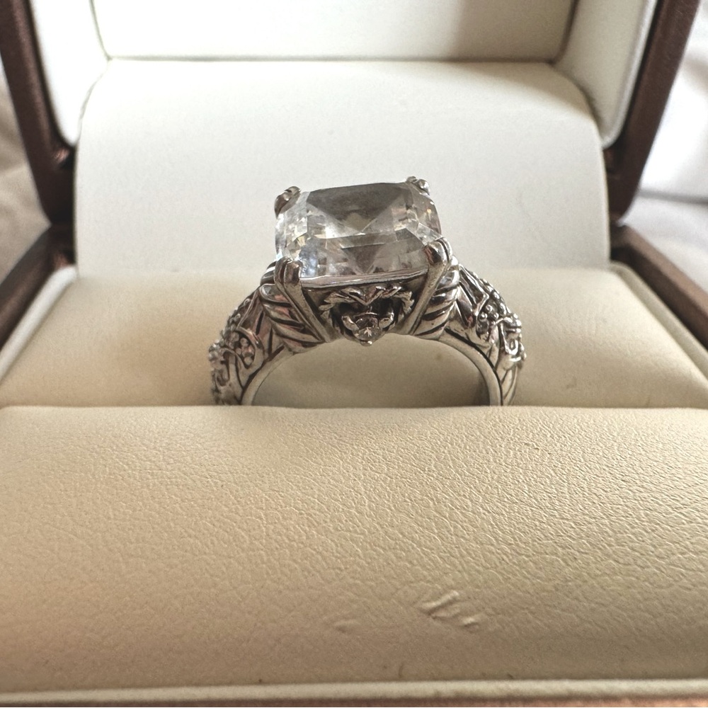 Vintage Judith Ripka sterling silver CZ ring